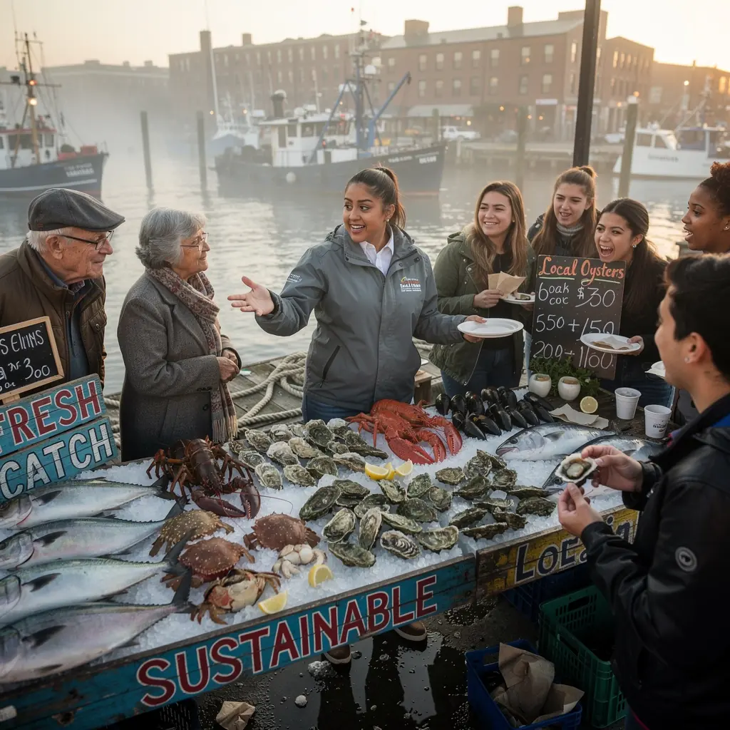 Sprzedawca oferujący świeżo upieczony chleb na tradycyjnym targu.